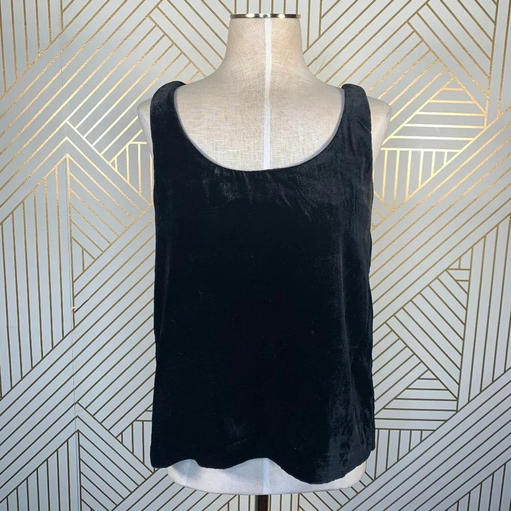 J. Crew Velvet Tank Top in Black‎ Style J4925
